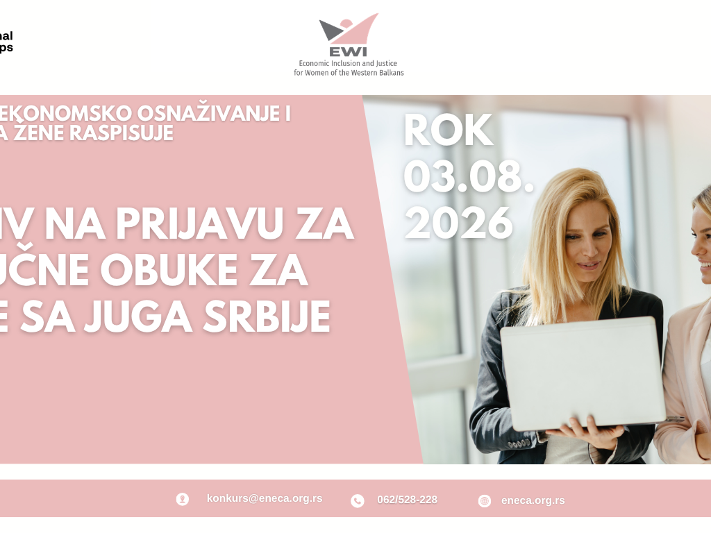 POZIV ZA PRIJAVU NA STRUČNE OBUKE ZA ŽENE
